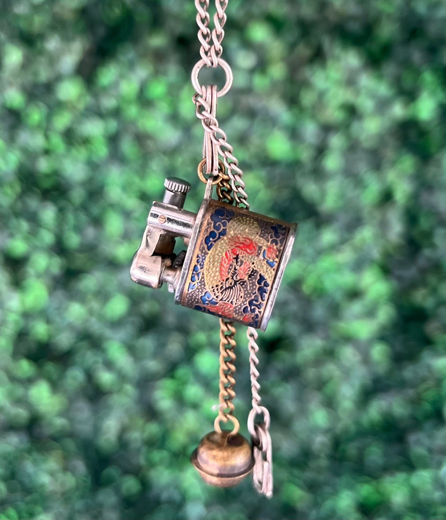 1940's Vintage Graphic Dragon Mini Lighter Necklace