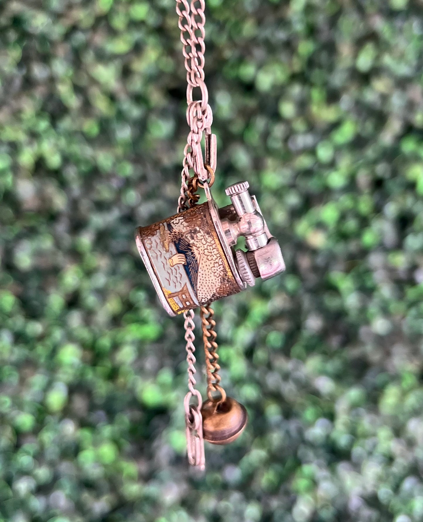 1940's Vintage Graphic Dragon Mini Lighter Necklace