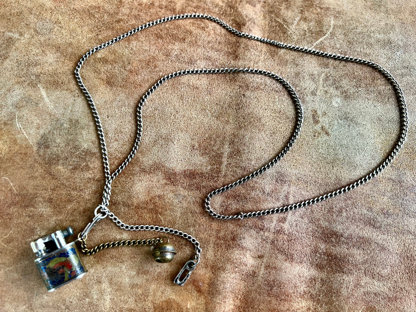 1940's Vintage Graphic Dragon Mini Lighter Necklace