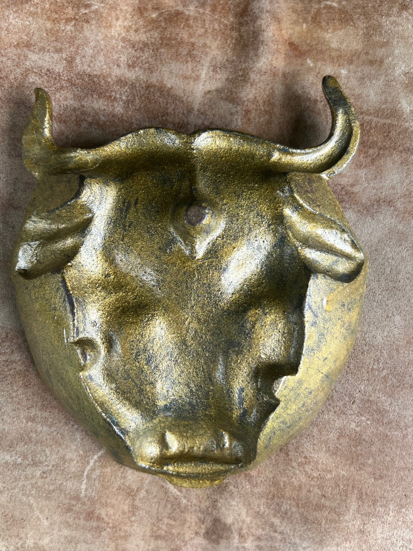 Vintage Heavy Brass Bull Ashtray