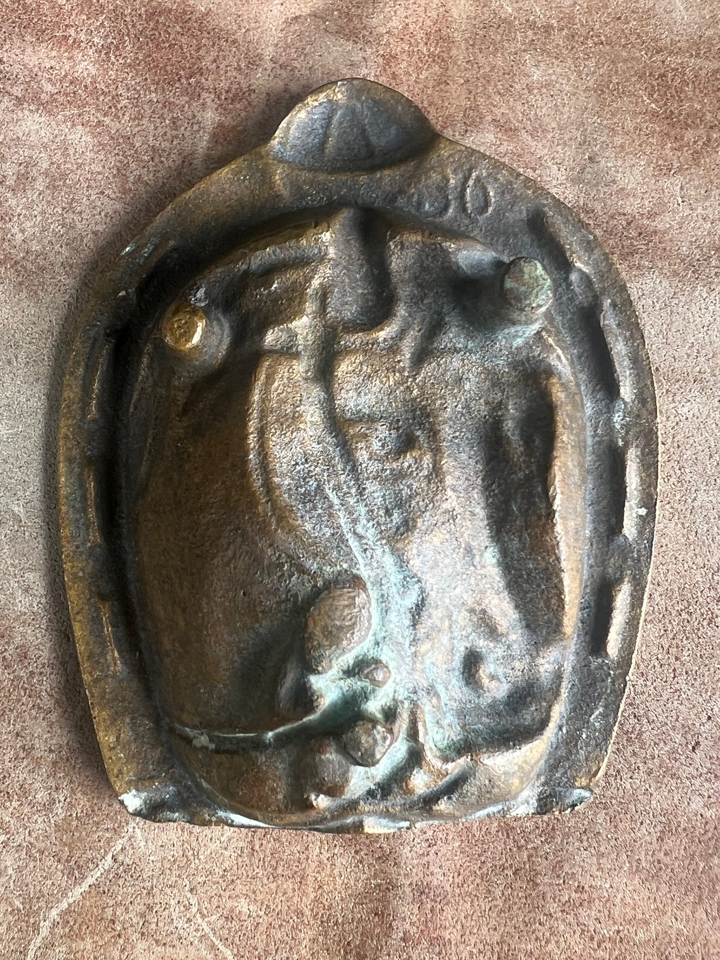 Vintage Brass Horse Ashtray