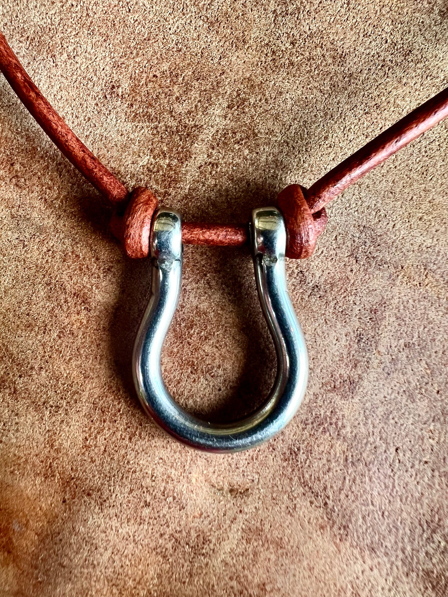 Leather Horseshoe Necklace