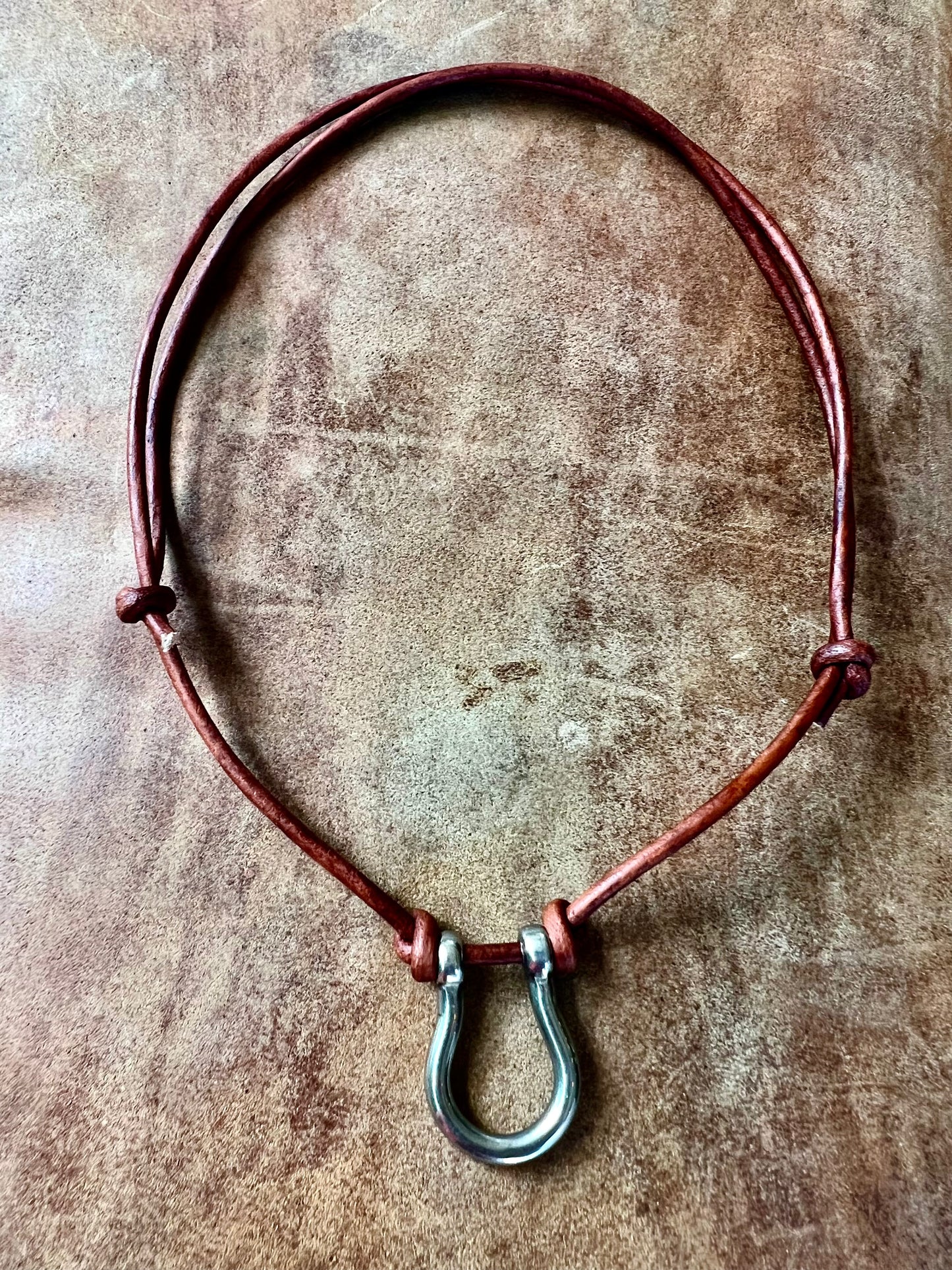 Leather Horseshoe Necklace