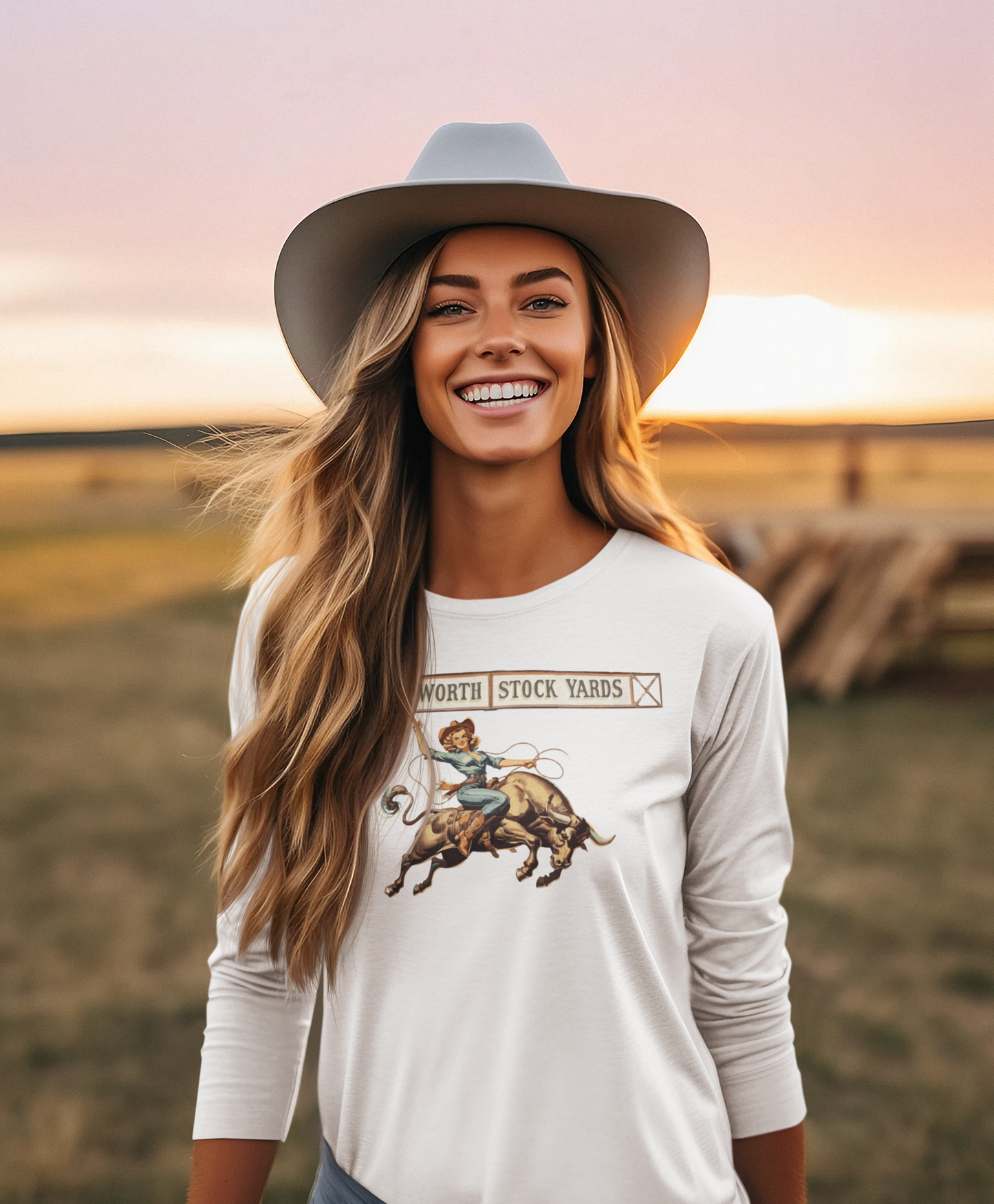 Cowgirl Stockyards Long Sleeve T