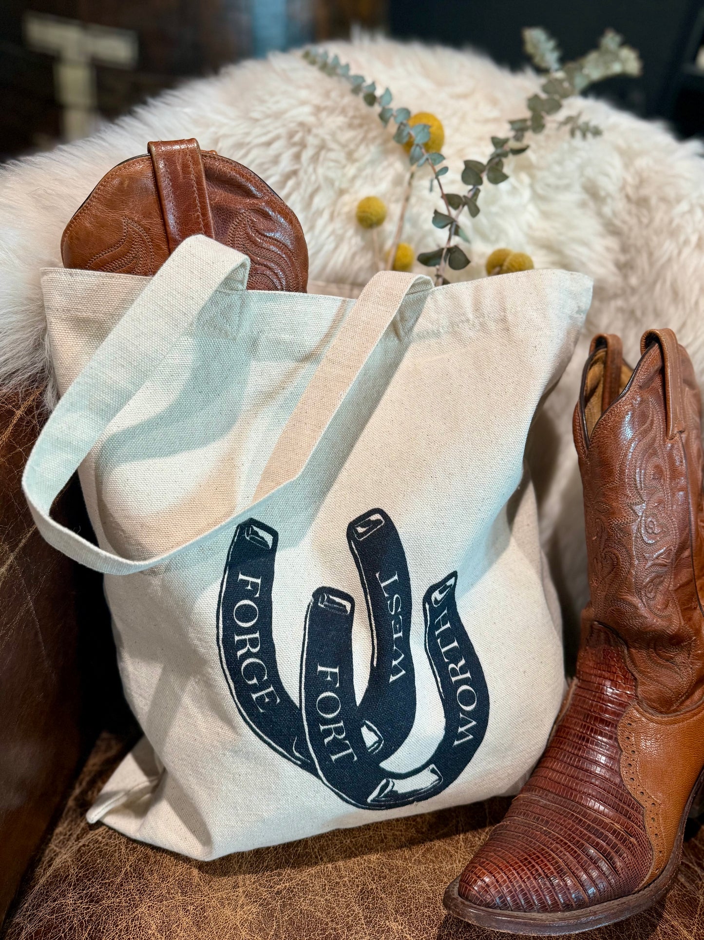 Horseshoe Cotton Canvas Tote Bag