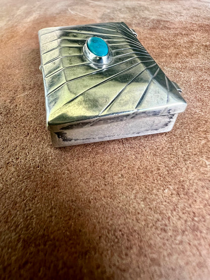 Vintage Navajo Turquoise Pill Box