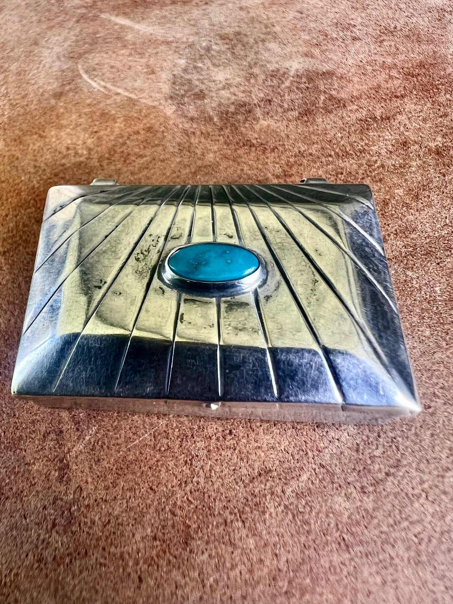 Vintage Navajo Turquoise Pill Box