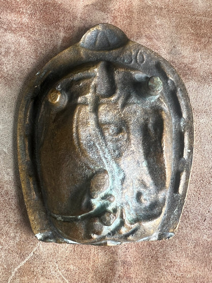 Vintage Brass Horse Ashtray