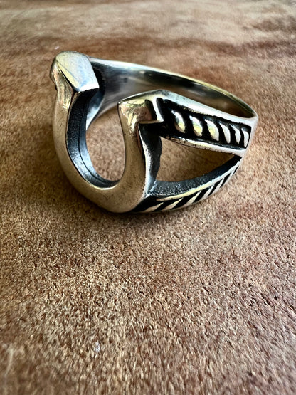 Silver Western Horseshoe Ring