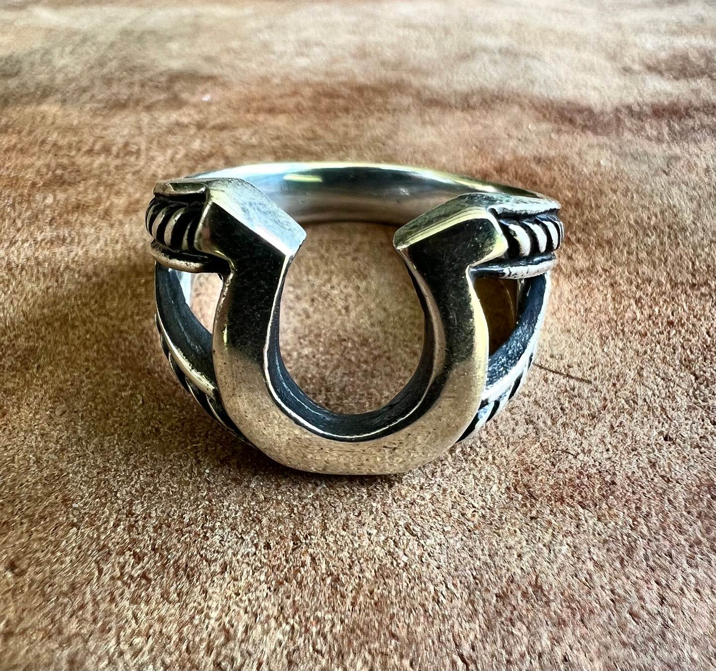 Silver Western Horseshoe Ring