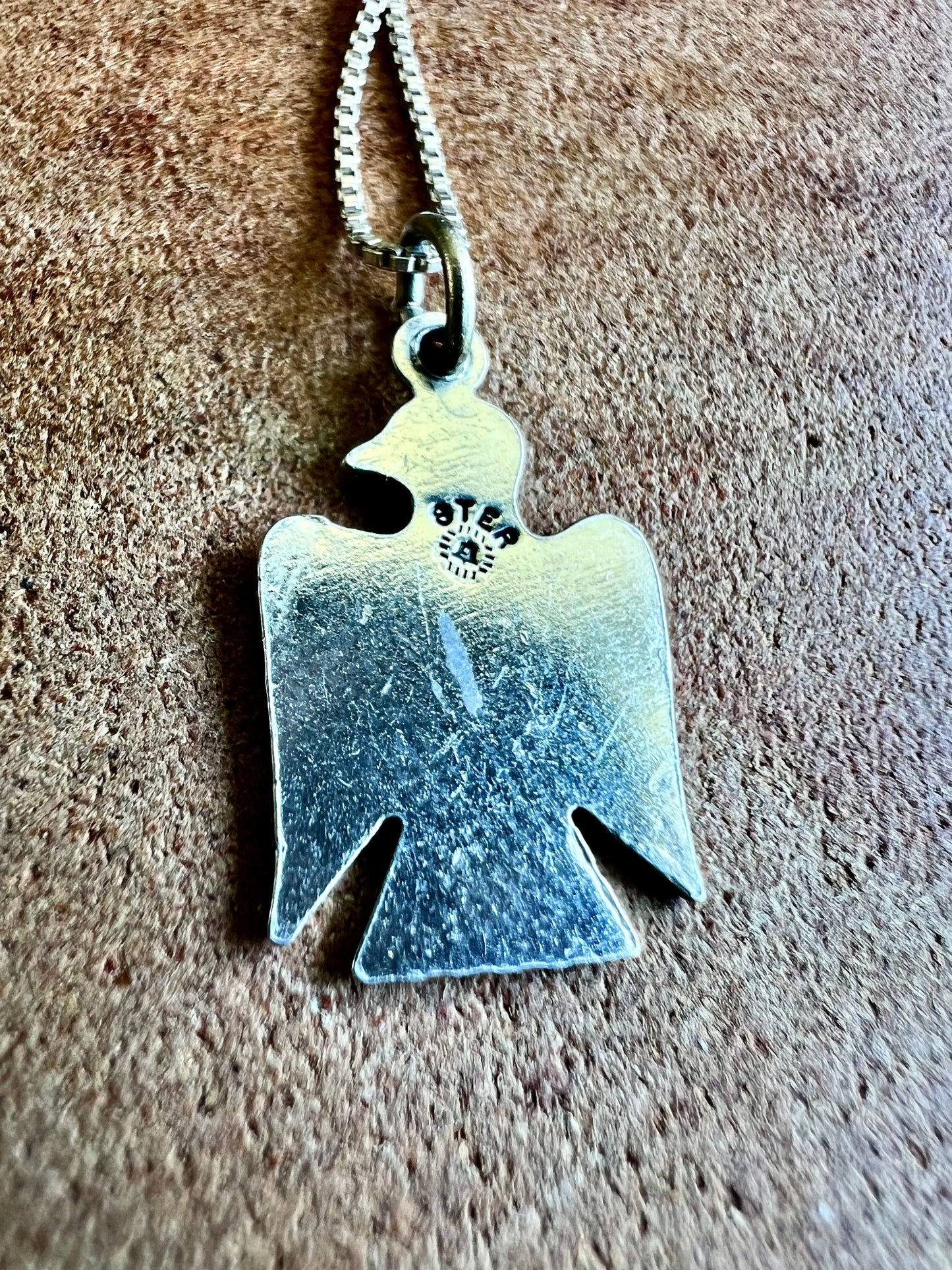 Vintage Navajo Silver Thunderbird Necklace