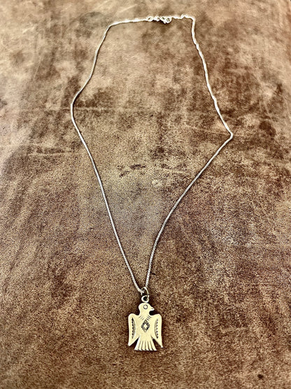 Vintage Navajo Silver Thunderbird Necklace