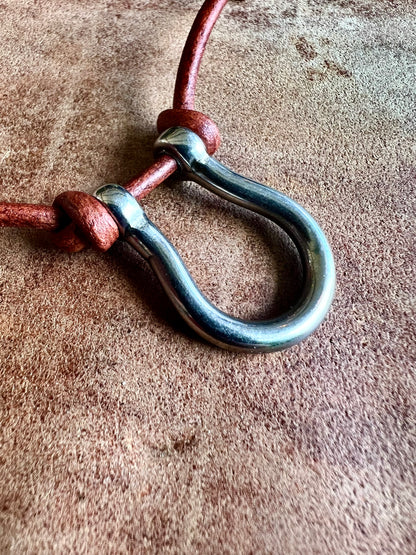 Leather Horseshoe Necklace