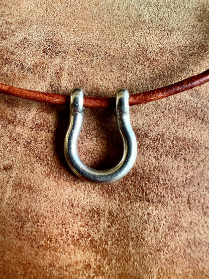 Small Leather Horseshoe Necklace