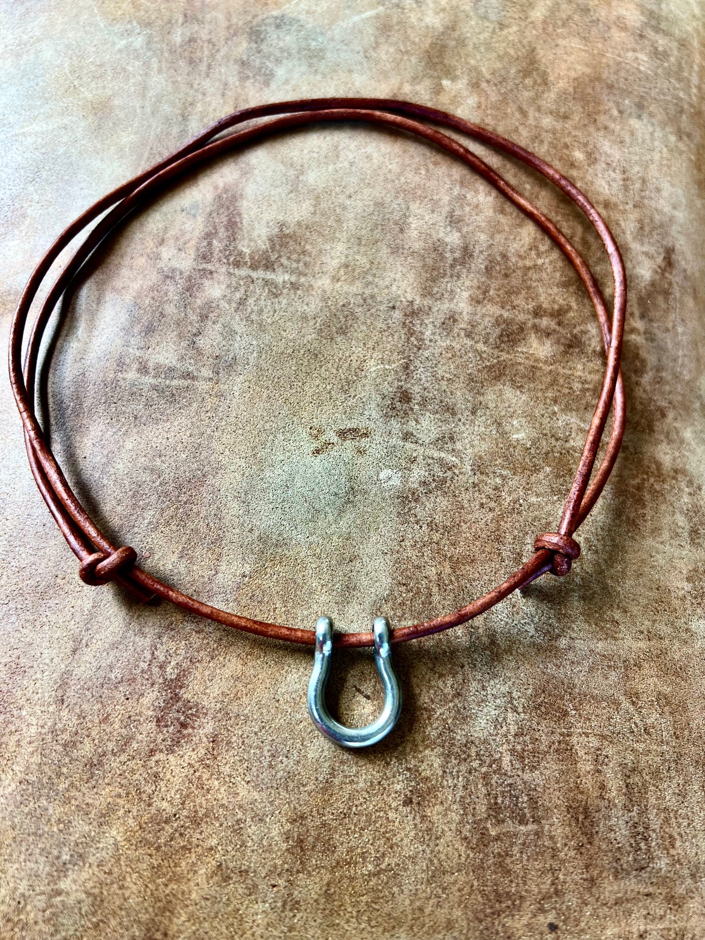 Small Leather Horseshoe Necklace