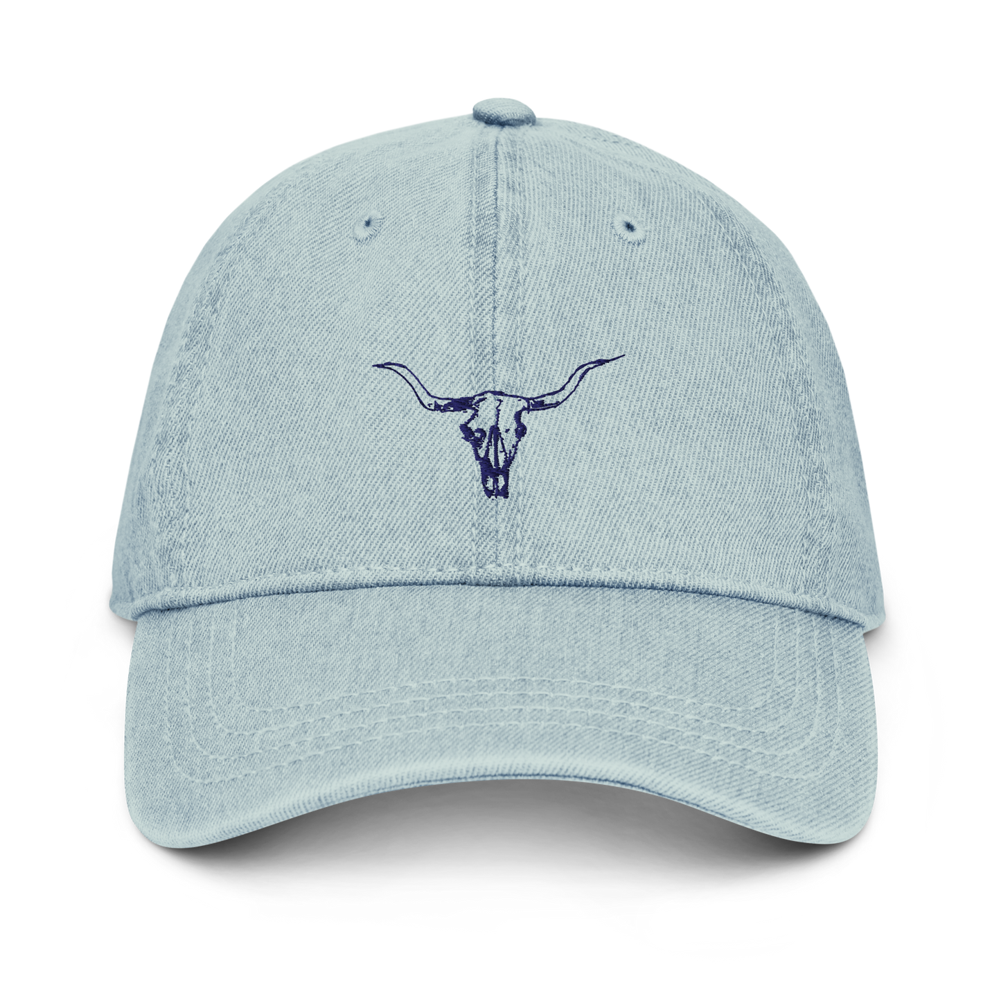 Light Cow Skull Denim Hat